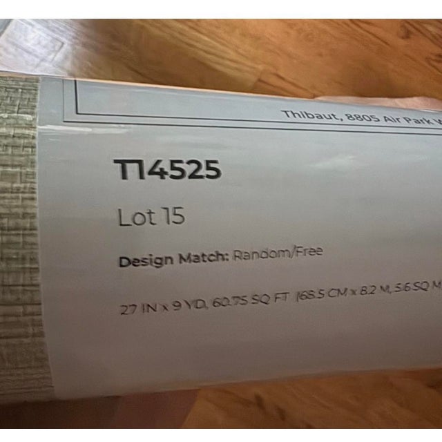 Thibaut Wallpaper T14525 "Luta Sisal" Beige & Metallic Silver - Unopened Double. Brand / Collection: Thibaut / Texture...