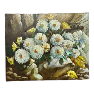 Vintage Still Life Floral Oil Painting