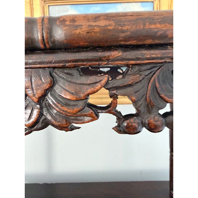 Small Chinese Hardwood Table With Hand Carved Apron. For Sale - Image 13 of 14