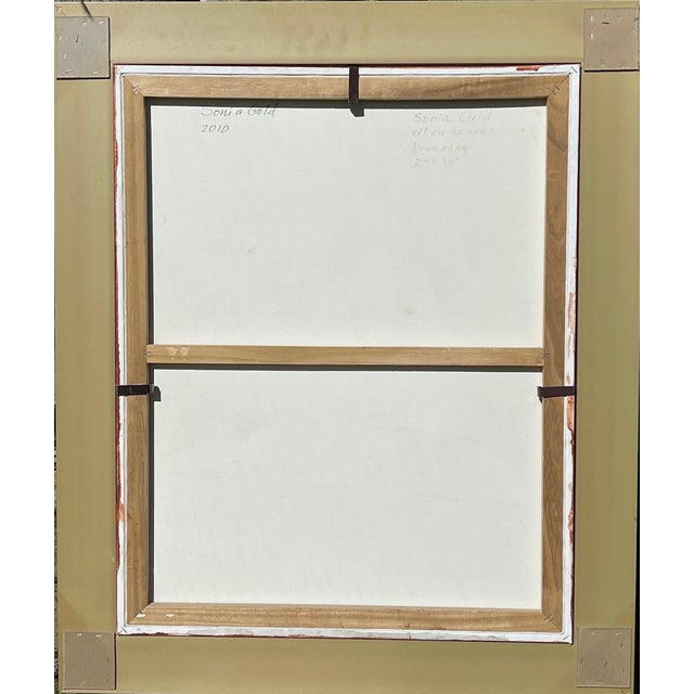 Abstract Portrait "Dreaming" Original Oil Painting by Sonia Gold For Sale - Image 4 of 9