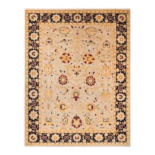 Mogul, One-of-a-Kind Hand-Knotted Area Rug in Ivory, 9' 0" x 11' 10" For Sale