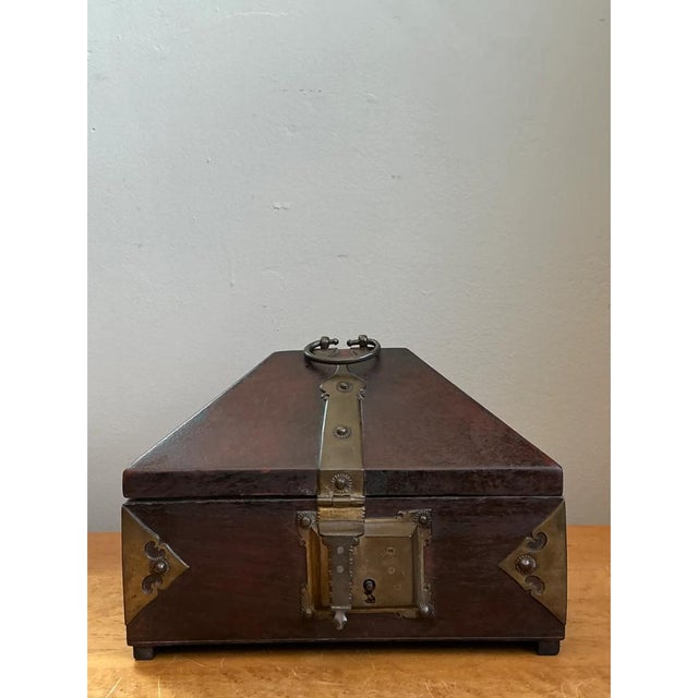 Vintage Wood and Metal Decorative Box For Sale - Image 4 of 12