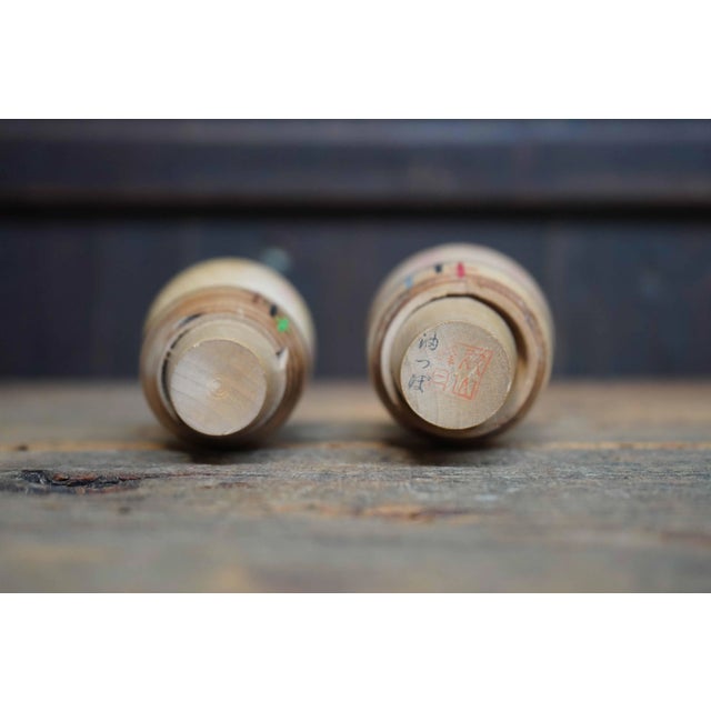 Wood Vintage Sosaku Kokeshi by Maruyama Hougetsu, Japan, 1960s, Set of 2 For Sale - Image 7 of 8