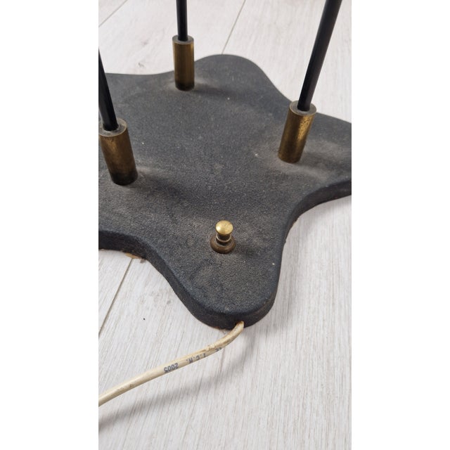 Metal Vintage Floor Lamp with Marble Base and Brass Stem, 1950s For Sale - Image 7 of 10
