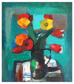 Aleksandr Rodin, Spring Bouquet, Oil on Cardboard