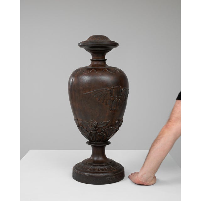1900s French Cast Iron Urn For Sale - Image 18 of 18