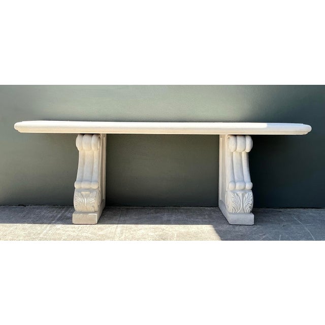Vintage Cast Concrete Long Console For Sale - Image 11 of 12