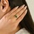 Early 21st Century 8x4 Mm Deep Green Emerald Ring in 14k Gold Size 7 For Sale - Image 4 of 15