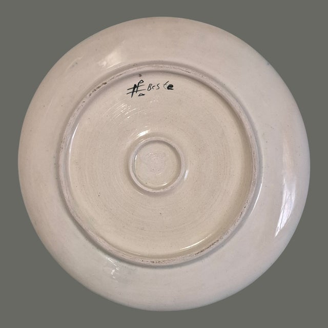 Ceramic Vintage Turkish Colorful Majolica Sailing Galleon Ship Wall Plate Marked "Beste" For Sale - Image 7 of 8