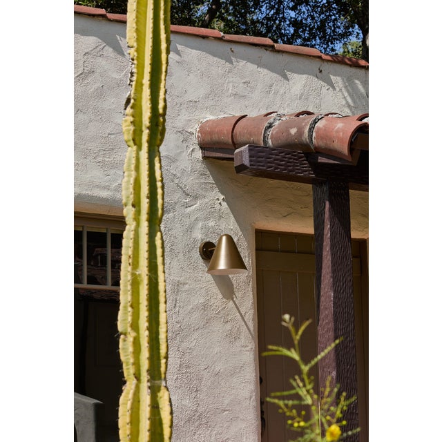 Mid-Century Modern Mid-Century Modern 'ZuZu' Brown Painted Brass Wall Sconce in the Style of Jacques Biny For Sale - Image 3 of 9
