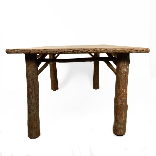 Rustic Old Hickory Dining Table with Bark Legs Chairish