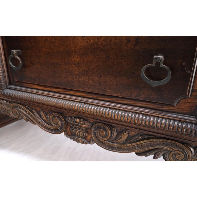 Jacobean Fine Carved Oak Sideboard Credenza Buffet Cabinet For Sale - Image 9 of 12