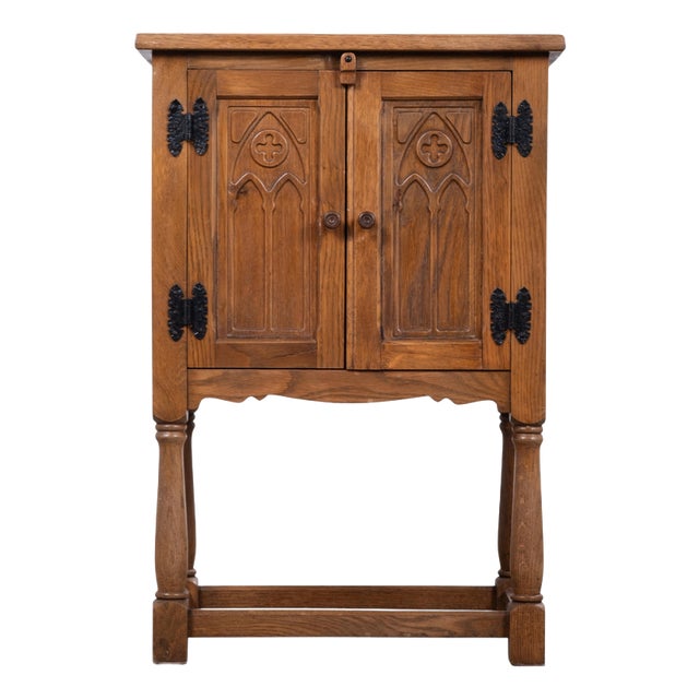 Danish Brutalist Oak Cabinet, 1960s For Sale