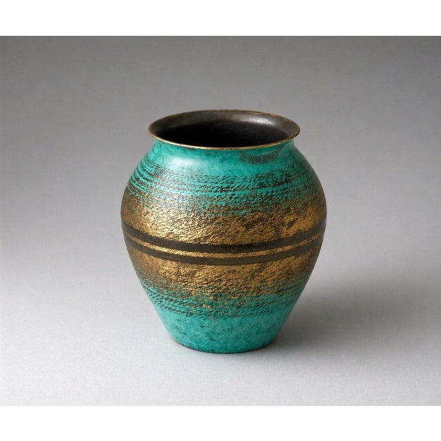 Vintage Patinated Bronze Vase from WMF Ikora, Germany, 1930s For Sale - Image 3 of 9