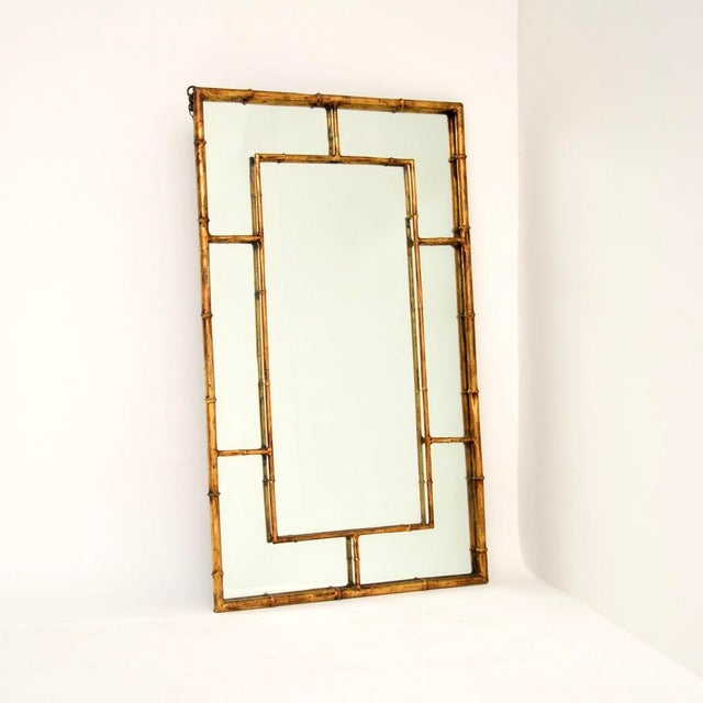 Vintage Italian Gilt Metal Mirror, 1971 For Sale - Image 12 of 12