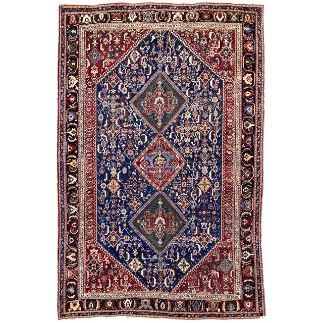Antique Qashqai Rug, 1890s For Sale