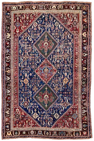 Antique Qashqai Rug, 1890s