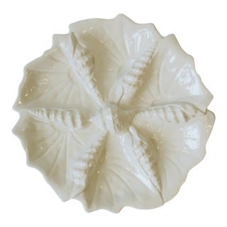 Italian Seashell White Ceramic Serving Dish From Italy for Bergdorf Goodman For Sale