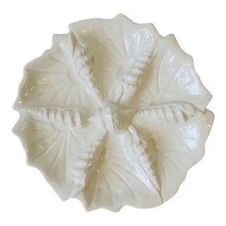 Italian White Ceramic Seashell Serving Dish From Italy for Bergdorf Goodman For Sale