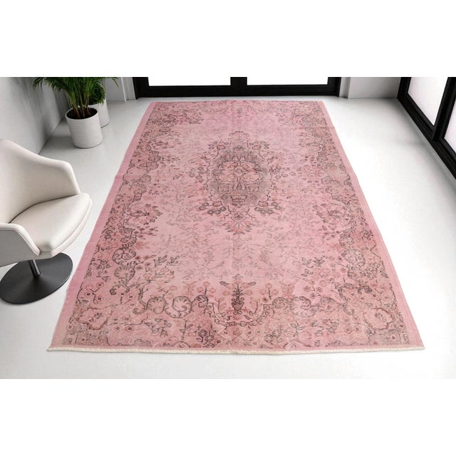 Pink Vintage Pink Anatolian Carpet For Sale - Image 8 of 9