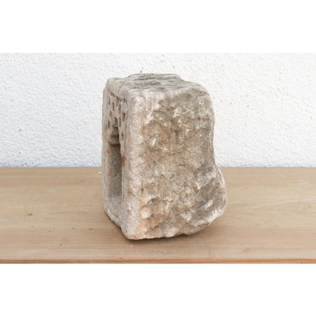 Geometric Stepped Arch, Antique Stone Niche For Sale - Image 4 of 7