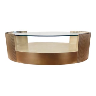 Caracole Modern Champagne Finished Love Oval Cocktail Table For Sale