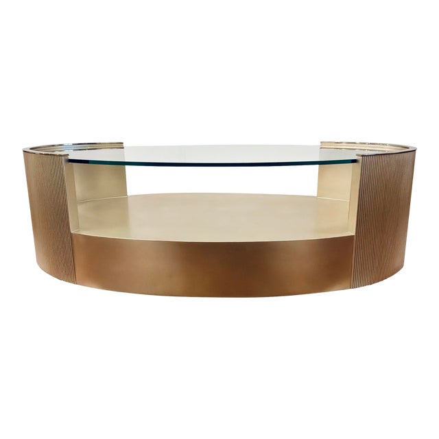 Caracole Modern Champagne Finished Love Oval Cocktail Table For Sale