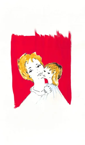 Lanvin Paris Mother & Daughter C1950's Artwork