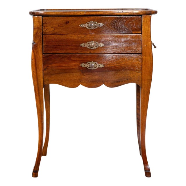 Late 19th-Century French Walnut Bedside Cabinet with Hidden Writing Desk For Sale