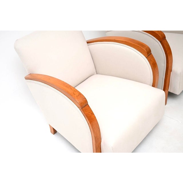 1930s Swedish Art Deco Lounge Chairs in Walnut, 1930, Set of 2 For Sale - Image 5 of 9