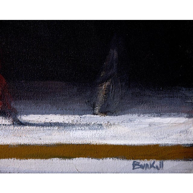 Textile 1990s Original Richard Bunkall Painting, Cinematic Urban Theatre Marquee Scene, Framed Oil on Canvas For Sale - Image 7 of 13