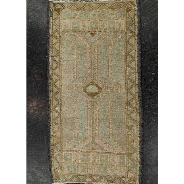 Gray Turkish Mini Rug Oriental Hand Knotted Vintage Rug 1'9" x 3'5" #21061 For Sale - Image 8 of 8