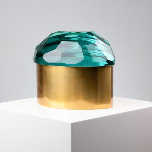 Brass and Glass Turtle Box from Roberto G. Rida, 2016, in Flawless conditions. Designed from 2000 This piece has an...