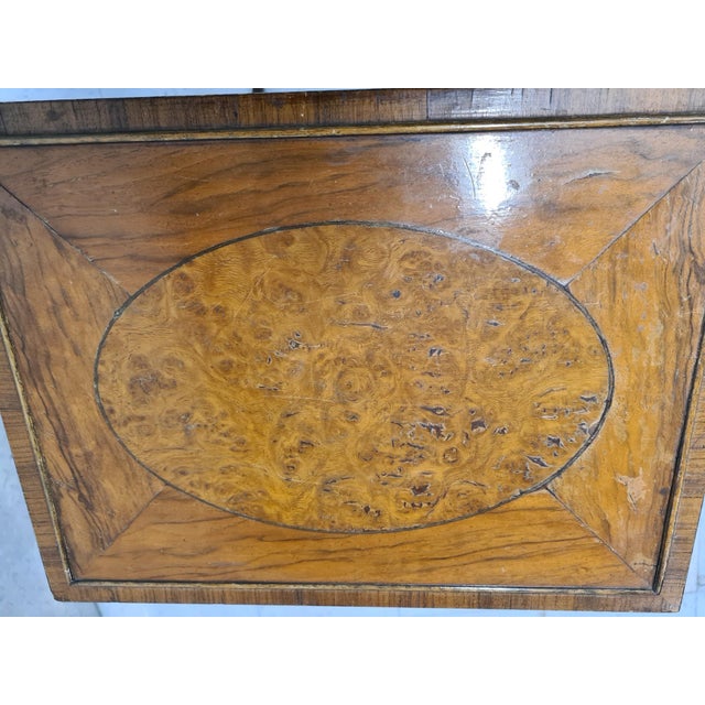 English Regency Revival Burl Wood & Inlaid Nesting Tables, Early 20th Century For Sale - Image 11 of 14