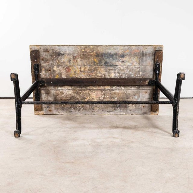 Metal Vintage Bistro Dining Table, 1930s For Sale - Image 7 of 9