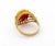 Late 20th Century 18k Yellow Gold Faux Coral Ring For Sale - Image 5 of 6