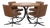 T69 Table and Swivel Chairs in Wood, Cognac Leather and Chrome by Osvaldo Borsani, Set of 5 For Sale