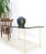 Square Solid Brass Bar Profile Base Rectangle Smoked Glass Top Coffee Side Table. Glass Measures 1/2'' in thickness.