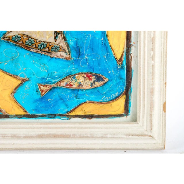 Mary Larsson (Swedish-French, b. 1975) "Au Fond De La Mer" ("At the bottom of the sea") mixed media acrylic and paper...