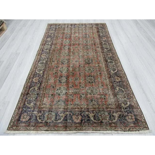 Traditional Vintage Distressed Turkish Rug - 4'6" x 8'1" For Sale - Image 3 of 6