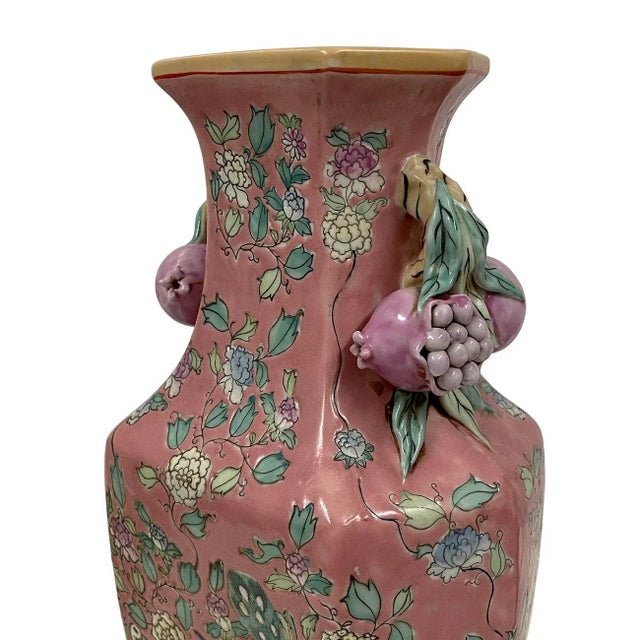 Early 19th Century 19th Century Antique Chinese Famille Rose Vase With Mark For Sale - Image 5 of 13