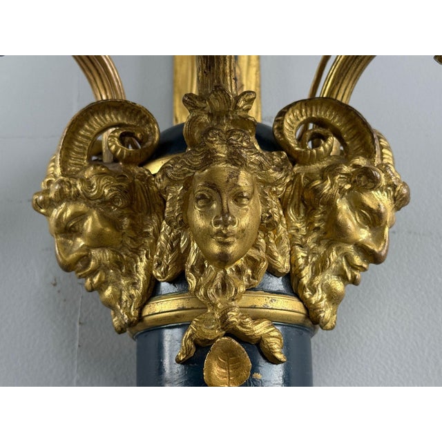 Gold Henry Dasson Attr., Louis Xvi, Wall Sconces, Bronze, France, 1860s For Sale - Image 8 of 15
