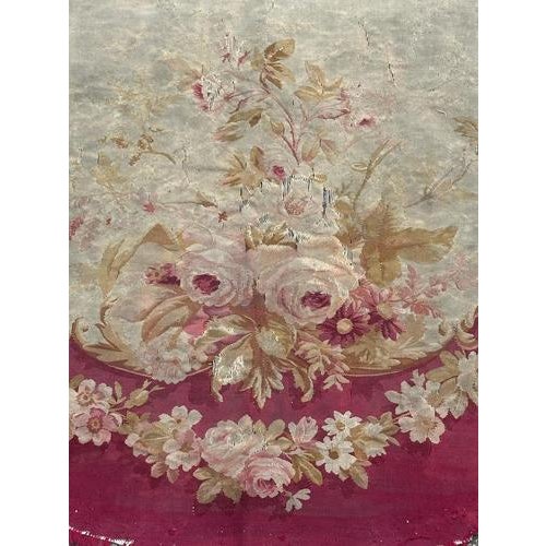 Antqie Aubusson Tapestry Sofa Cover, 1890s For Sale - Image 10 of 18