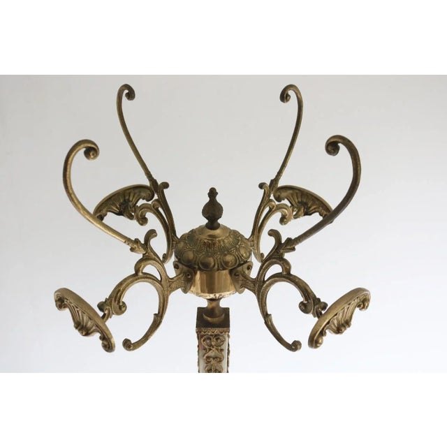 Brass & Marble Free Standing Coat Rack, Italy, 1960s For Sale - Image 6 of 10