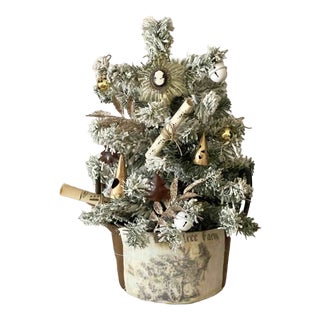 Antique Copper Cauldron with Christmas Decoration, 1930s For Sale