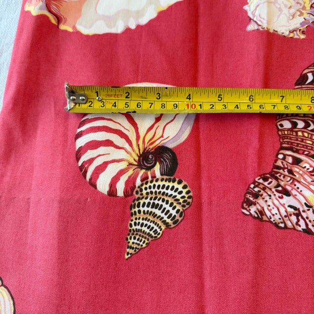 Late 20th Century Vintage Terry Knipschild Shell Print Pinch-Pleat Drapery Panels, a Set of 4 For Sale - Image 5 of 9