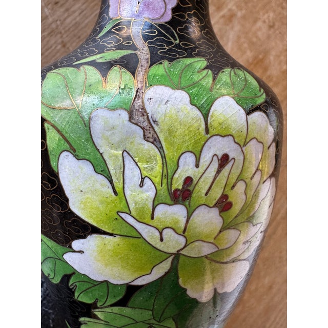 Mid 20th Century Vintage Chinese Style Cloissonné Vase For Sale - Image 5 of 7