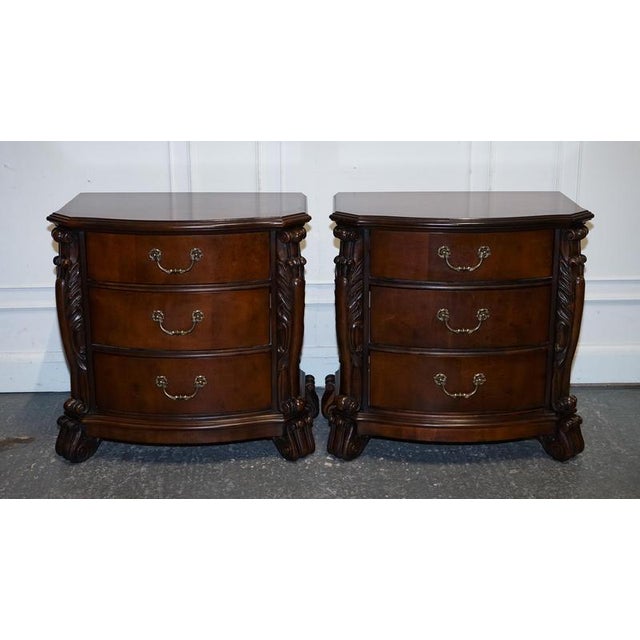 Large American Chippendale Style Nightstands, Set of 2 For Sale - Image 3 of 18