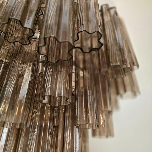 1990s Large Brown Tronchi Murano Glass, Mid Century Chandelier For Sale - Image 13 of 15