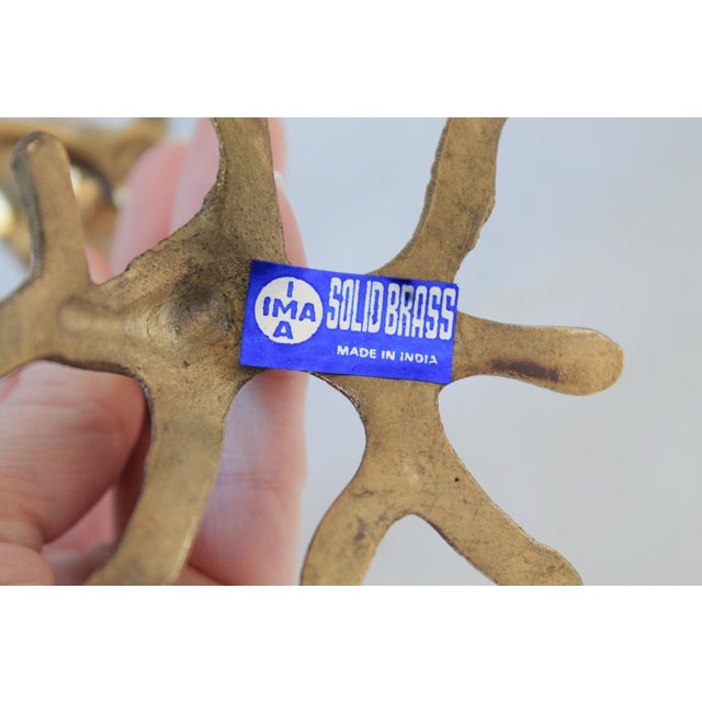 Brass Vintage Brass "Love Birds" Taper Candle Holder For Sale - Image 8 of 10